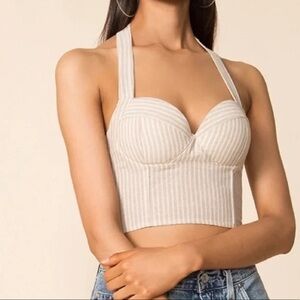 Super down bustier halter top